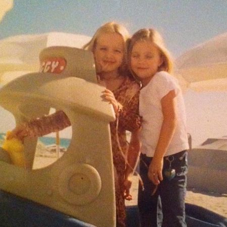 Young Kathryn Newton playing with her friend